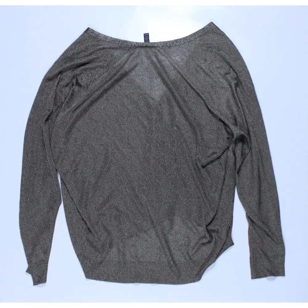 Eileen Fisher cardigan sweater italian yarn metallic gold brown lightweight XS - Picture 4 of 4